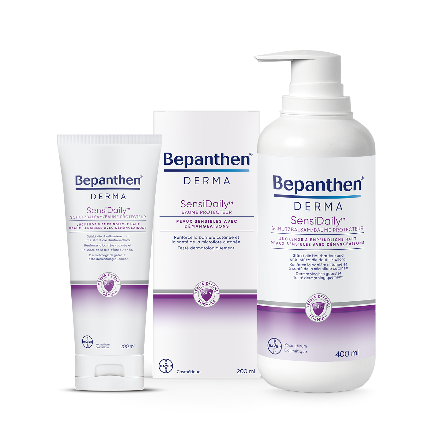Bepanthen® DERMA SensiDaily™ Baume protecteur: soin de base des peaux sèches et sensibles avec démangeaisons.